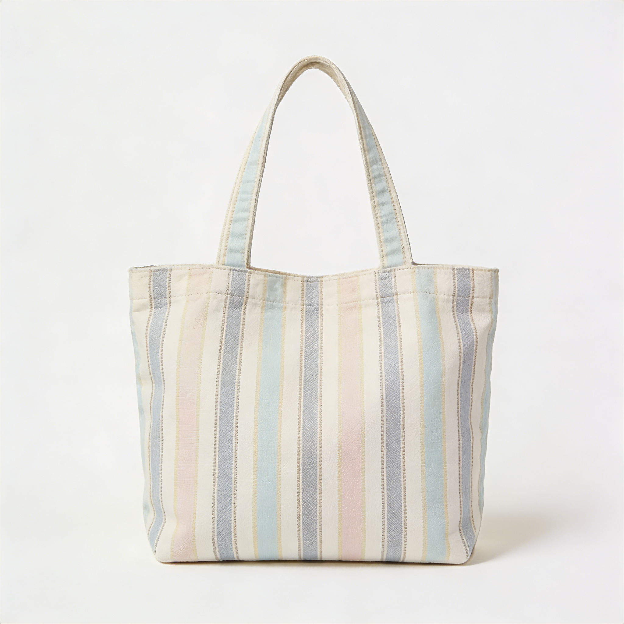 Pastel Vertical Stripe Canvas Tote Bag